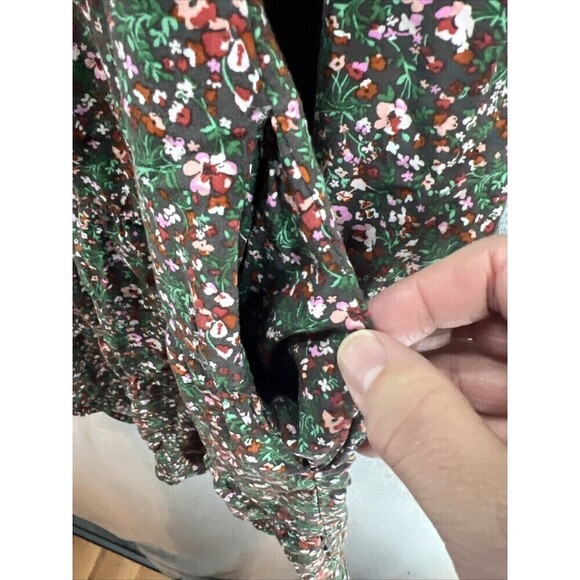 EUC Matilda Jane Womens Floral Long Sleeve Tunic Top S Green Red V-Neck Pockets - Picture 4 of 8